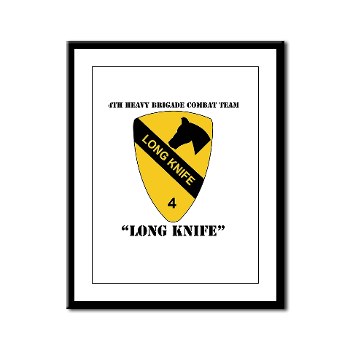 4BCT - M01 - 02 - DUI - 4th Heavy BCT - Long Knife with Text - Framed Panel Print - Click Image to Close
