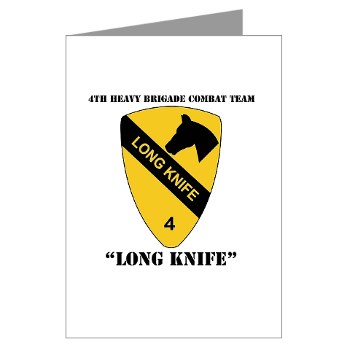 4BCT - M01 - 02 - DUI - 4th Heavy BCT - Long Knife with Text - Greeting Cards (Pk of 10) - Click Image to Close