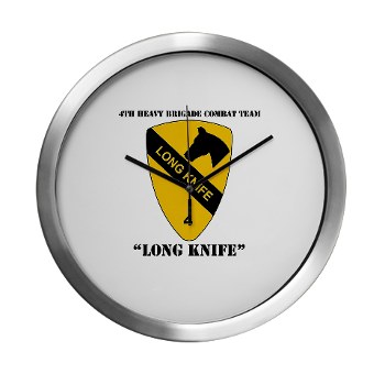 4BCT - M01 - 03 - DUI - 4th Heavy BCT - Long Knife with Text - Modern Wall Clock - Click Image to Close