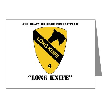 4BCT - M01 - 02 - DUI - 4th Heavy BCT - Long Knife with Text - Note Cards (Pk of 20) - Click Image to Close