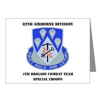 4BCT4BSTB - M01 - 02 - DUI - 4th Bde - Special Troops Bn with text Note Cards (Pk of 20)