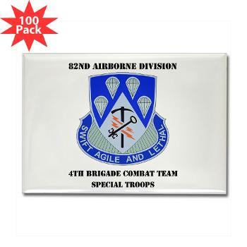 4BCT4BSTB - M01 - 01 - DUI - 4th Bde - Special Troops Bn with text Rectangle Magnet (100 pack)