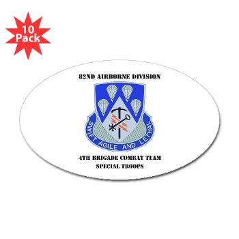 4BCT4BSTB - M01 - 01 - DUI - 4th Bde - Special Troops Bn with text Sticker (Oval 10 pk)