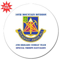 4BCTSTB - M01 - 01 - DUI - 4th BCT - Special Troops Batalion with Text 3" Lapel Sticker (48 pk)