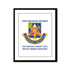 4BCTSTB - M01 - 02 - DUI - 4th BCT - Special Troops Batalion with Text Framed Panel Print