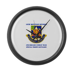 4BCTSTB - M01 - 03 - DUI - 4th BCT - Special Troops Batalion with Text Large Wall Clock