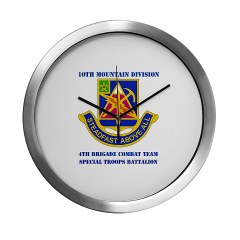 4BCTSTB - M01 - 03 - DUI - 4th BCT - Special Troops Batalion with Text Modern Wall Clock