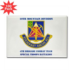 4BCTSTB - M01 - 01 - DUI - 4th BCT - Special Troops Batalion with Text Rectangle Magnet (100 pack)