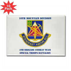 4BCTSTB - M01 - 01 - DUI - 4th BCT - Special Troops Batalion with Text Rectangle Magnet (10 pack)