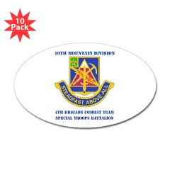 4BCTSTB - M01 - 01 - DUI - 4th BCT - Special Troops Batalion with Text Sticker (Oval 10 pk)