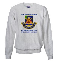 4BCTSTB - A01 - 03 - DUI - 4th BCT - Special Troops Batalion with Text Sweatshirt