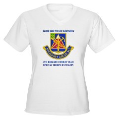 4BCTSTB - A01 - 04 - DUI - 4th BCT - Special Troops Batalion with Text Women's V-Neck T-Shirt
