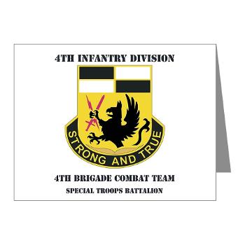 4BCTSTB - M01 - 02 - DUI - 4th BCT - Special Troops Battalion with Text Note Cards (Pk of 20)