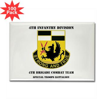 4BCTSTB - M01 - 01 - DUI - 4th BCT - Special Troops Battalion with Text Rectangle Magnet (100 pack) - Click Image to Close