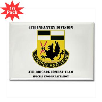 4BCTSTB - M01 - 01 - DUI - 4th BCT - Special Troops Battalion with Text Rectangle Magnet (10 pack)