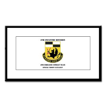 4BCTSTB - M01 - 02 - DUI - 4th BCT - Special Troops Battalion with Text Small Framed Print - Click Image to Close