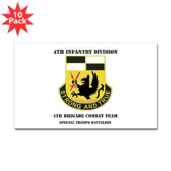 4BCTSTB - M01 - 01 - DUI - 4th BCT - Special Troops Battalion with Text Sticker (Rectangle 10 pk) - Click Image to Close
