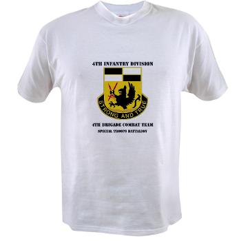 4BCTSTB - A01 - 04 - DUI - 4th BCT - Special Troops Battalion with Text Value T-Shirt - Click Image to Close