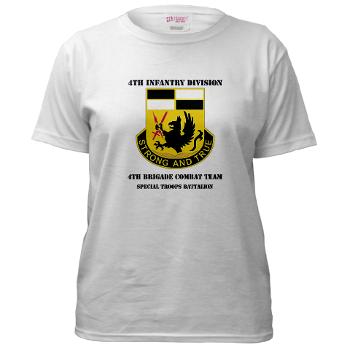 4BCTSTB - A01 - 04 - DUI - 4th BCT - Special Troops Battalion with Text Women's T-Shirt