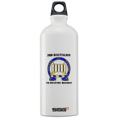 4BCTV3B7IR - M01 - 03 - DUI - 3rd Bn - 7th Infantry Regt with Text - Sigg Water Bottle 1.0L