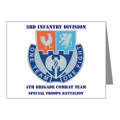 4BCTV4BCTSTB - M01 - 02 - DUI - 4th BCT - Special Troops Bn with Text - Note Cards (Pk of 20)
