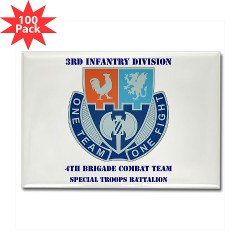 4BCTV4BCTSTB - M01 - 01 - DUI - 4th BCT - Special Troops Bn with Text - Rectangle Magnet (100 pack)