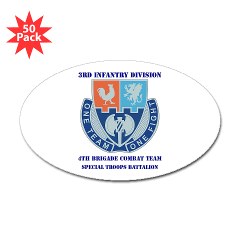 4BCTV4BCTSTB - M01 - 01 - DUI - 4th BCT - Special Troops Bn with Text - Sticker (Oval 50 pk)