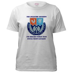 4BCTV4BCTSTB - A01 - 04 - DUI - 4th BCT - Special Troops Bn with Text - Women's T-Shirt