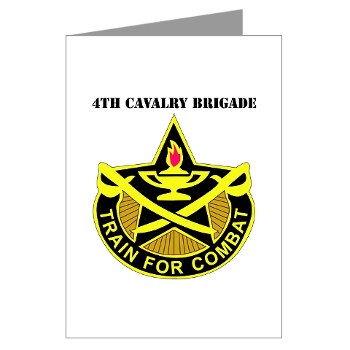 4CAV - M01 - 02 - DUI - 4th Cavalry Brigade with Text Greeting Cards (Pk of 10)