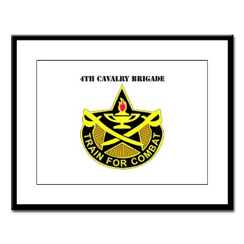 4CAV - M01 - 02 - DUI - 4th Cavalry Brigade with Text Large Framed Print