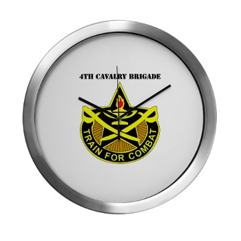 4CAV - M01 - 03 - DUI - 4th Cavalry Brigade with Text Modern Wall Clock - Click Image to Close