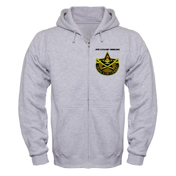 4CAV - A01 - 03 - DUI - 4th Cavalry Brigade with Text Zip Hoodie - Click Image to Close