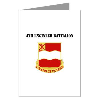4EB - M01 - 02 - DUI - 4th Engineer Battalion with Text - Greeting Cards (Pk of 20)