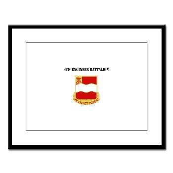 4EB - M01 - 02 - DUI - 4th Engineer Battalion with Text - Large Framed Print