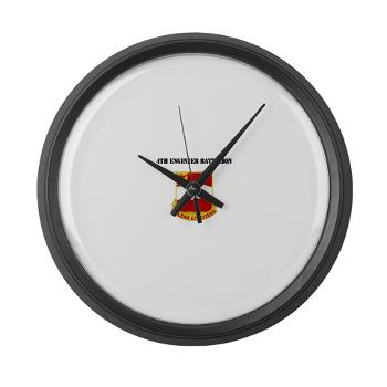 4EB - M01 - 03 - DUI - 4th Engineer Battalion with Text - Large Wall Clock