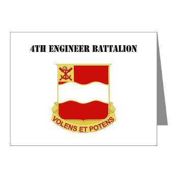 4EB - M01 - 02 - DUI - 4th Engineer Battalion with Text - Note Cards (Pk of 20)