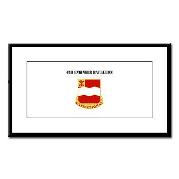 4EB - M01 - 02 - DUI - 4th Engineer Battalion with Text - Small Framed Print