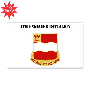 4EB - M01 - 01 - DUI - 4th Engineer Battalion with Text - Sticker (Rectangle 10 pk)