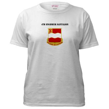 4EB - A01 - 04 - DUI - 4th Engineer Battalion with Text - Women's T-Shirt - Click Image to Close