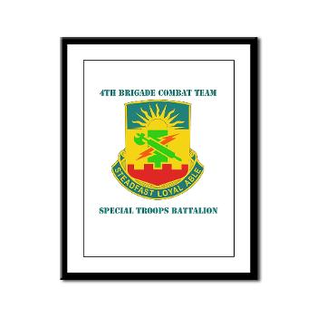 4HBCT4BCTSTB - A01 - 02 - DUI - 4th BCT - Special Troops Bn with Text - Framed Panel Print