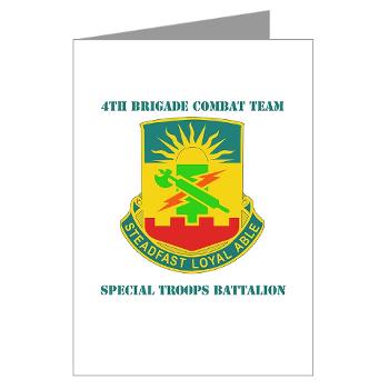 4HBCT4BCTSTB - A01 - 02 - DUI - 4th BCT - Special Troops Bn with Text - Greeting Cards (Pk of 10)