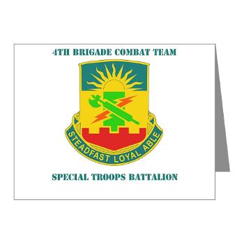 4HBCT4BCTSTB - A01 - 02 - DUI - 4th BCT - Special Troops Bn with Text - Note Cards (Pk of 20) - Click Image to Close