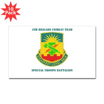 4HBCT4BCTSTB - A01 - 01 - DUI - 4th BCT - Special Troops Bn with Text - Sticker (Rectangle 10 pk)