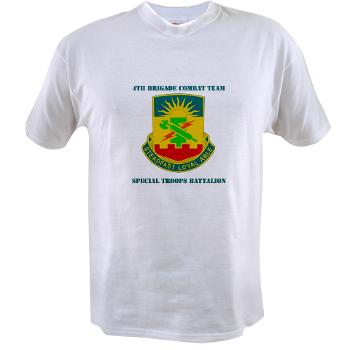 4HBCT4BCTSTB - A01 - 04 - DUI - 4th BCT - Special Troops Bn with Text - Value T-shirt
