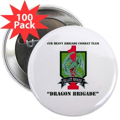 4HBCTDB - M01 - 01 - DUI - 4th HBCT - Dragon Brigade with text 2.25" Button (100 pack)