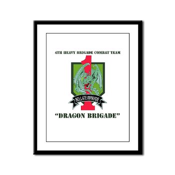 4HBCTDB - M01 - 02 - DUI - 4th HBCT - Dragon Brigade with text Framed Panel Print - Click Image to Close