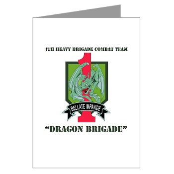 4HBCTDB - M01 - 02 - DUI - 4th HBCT - Dragon Brigade with text Greeting Cards (Pk of 10) - Click Image to Close