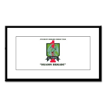 4HBCTDB - M01 - 02 - DUI - 4th HBCT - Dragon Brigade with text Small Framed Print - Click Image to Close