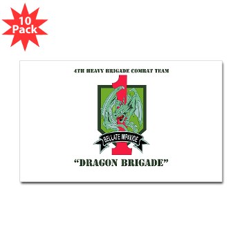4HBCTDB - M01 - 01 - DUI - 4th HBCT - Dragon Brigade with text Sticker (Rectangle 10 pk)
