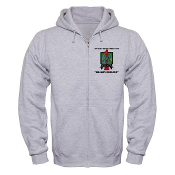 4HBCTDB - A01 - 03 - DUI - 4th HBCT - Dragon Brigade with text Zip Hoodie - Click Image to Close